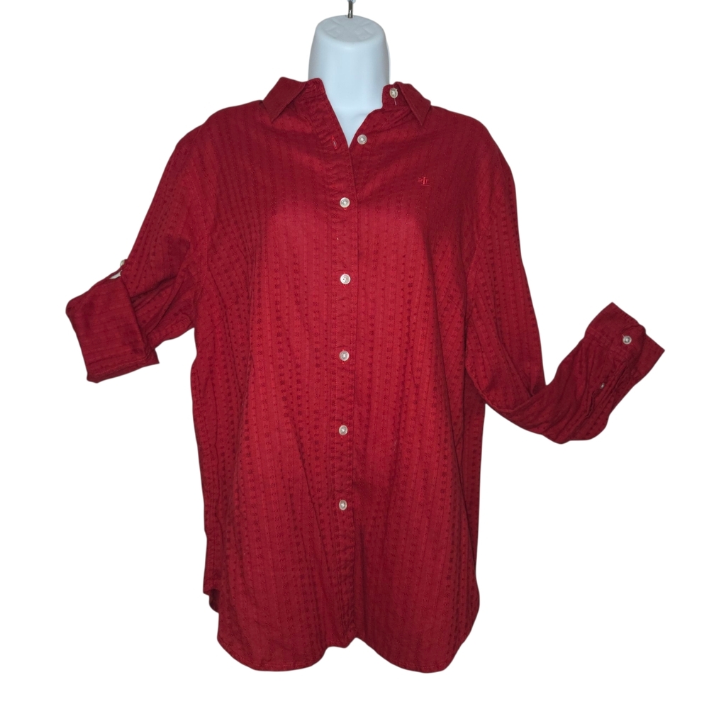 Lauren Ralph Lauren Deep Red Cotton Shirt